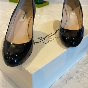 L.K. Bennett London Zahara Tortoise Patent Wedges.